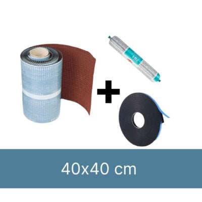 Kit d’installation pour 1 x Fenêtre de toit incliné 40x40cm (plomb adhésif rouge)