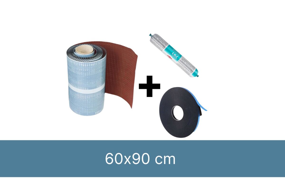 Kit d’installation pour 1 x Fenêtre de toit incliné 60x90cm (plomb adhésif rouge) – Image 1