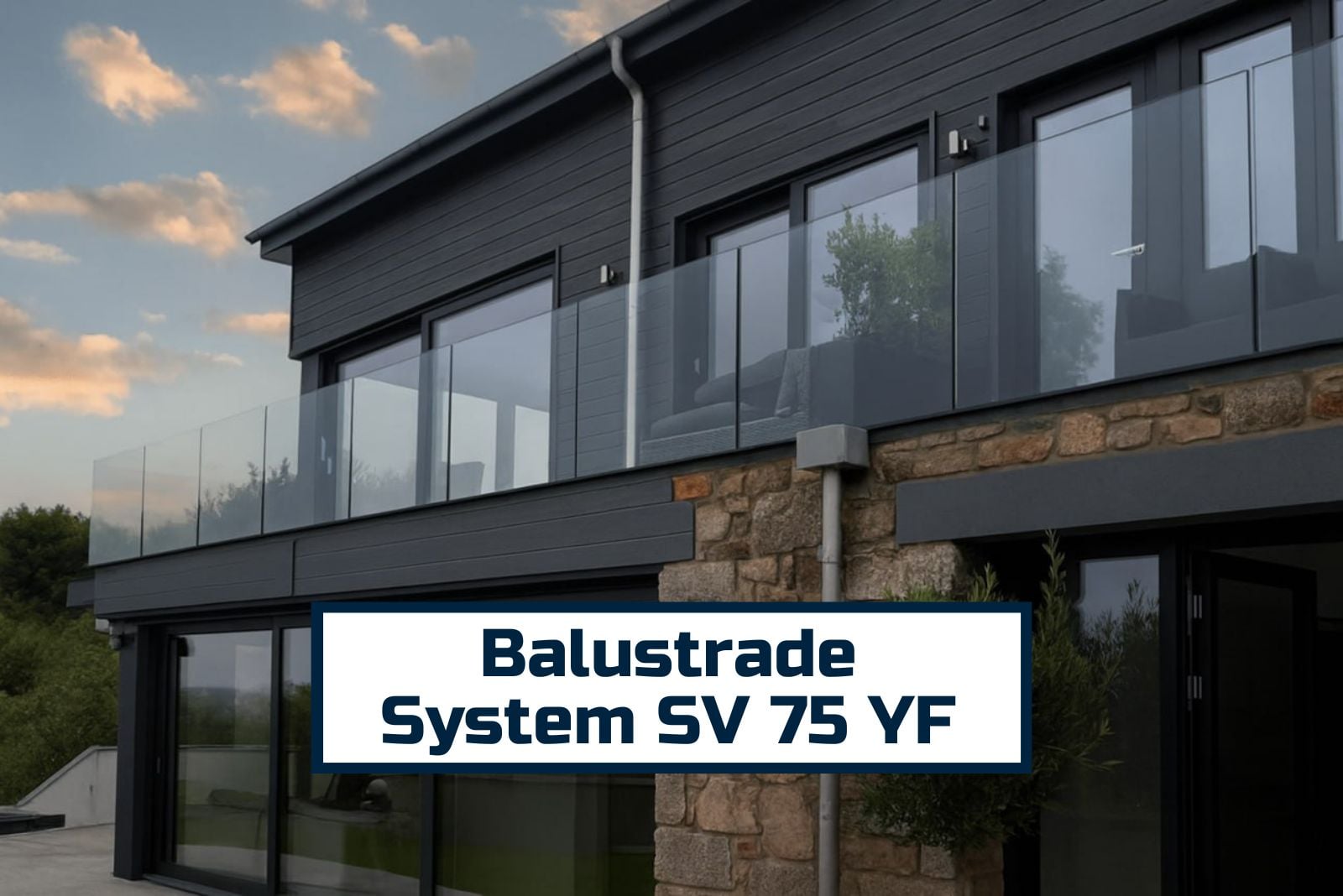 sv75 yf glass balustrade system front mount adjustable glazing aluminium railing with laminated safety glass