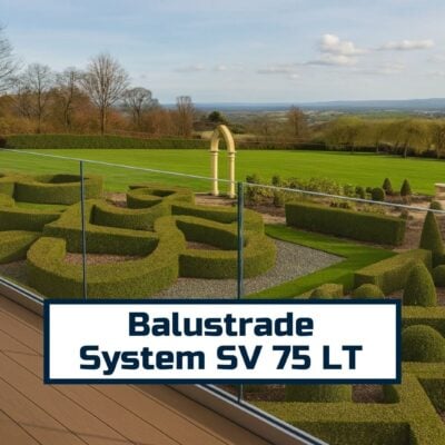 sv75 lt glass balustrade system adjustable glazing top and edge mount aluminium railing with laminated glass