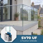Garde-corps en verre sur mesure à fixation latérale | SV70 UF verre réglable | Dimensions sur mesure