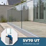 Garde-corps en verre sur mesure à fixation au sol | SV70 UT verre réglable | Dimensions sur mesure