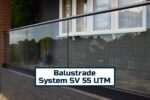 sv55 utm glass balustrade system top mounted heavy duty railing with laminated glass and aluminium profile