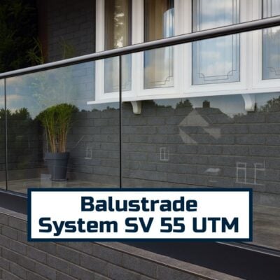 sv55 utm glass balustrade system top mounted heavy duty railing with laminated glass and aluminium profile