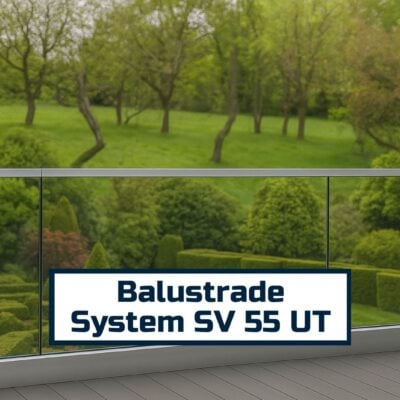 sv55 ut glass balustrade system top mounted frameless railing with aluminium profile and handrail