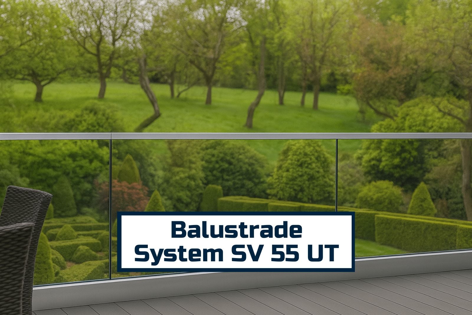 sv55 ut glass balustrade system top mounted frameless railing with aluminium profile and handrail